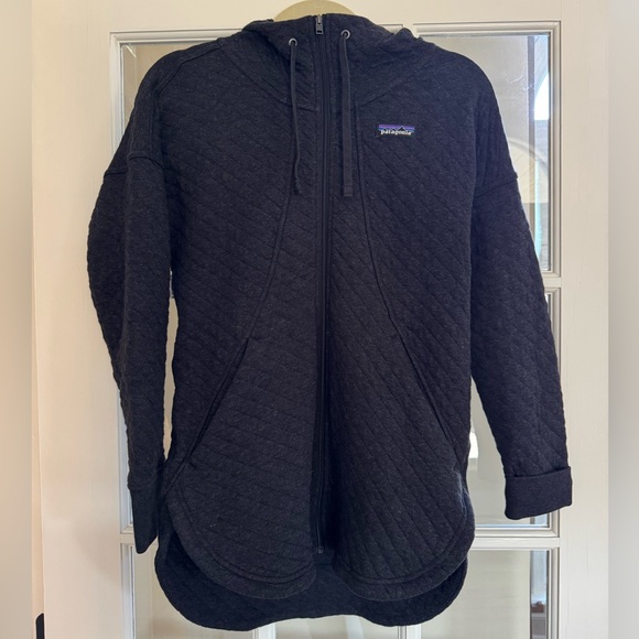 Patagonia Organic Cotton Quilt Full-Zip Hoodie Women's Black XS - Picture 2 of 5